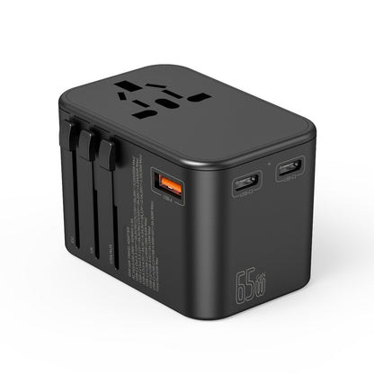 Universal 65W Travel Adapter with GaN Technology and Multiple Ports