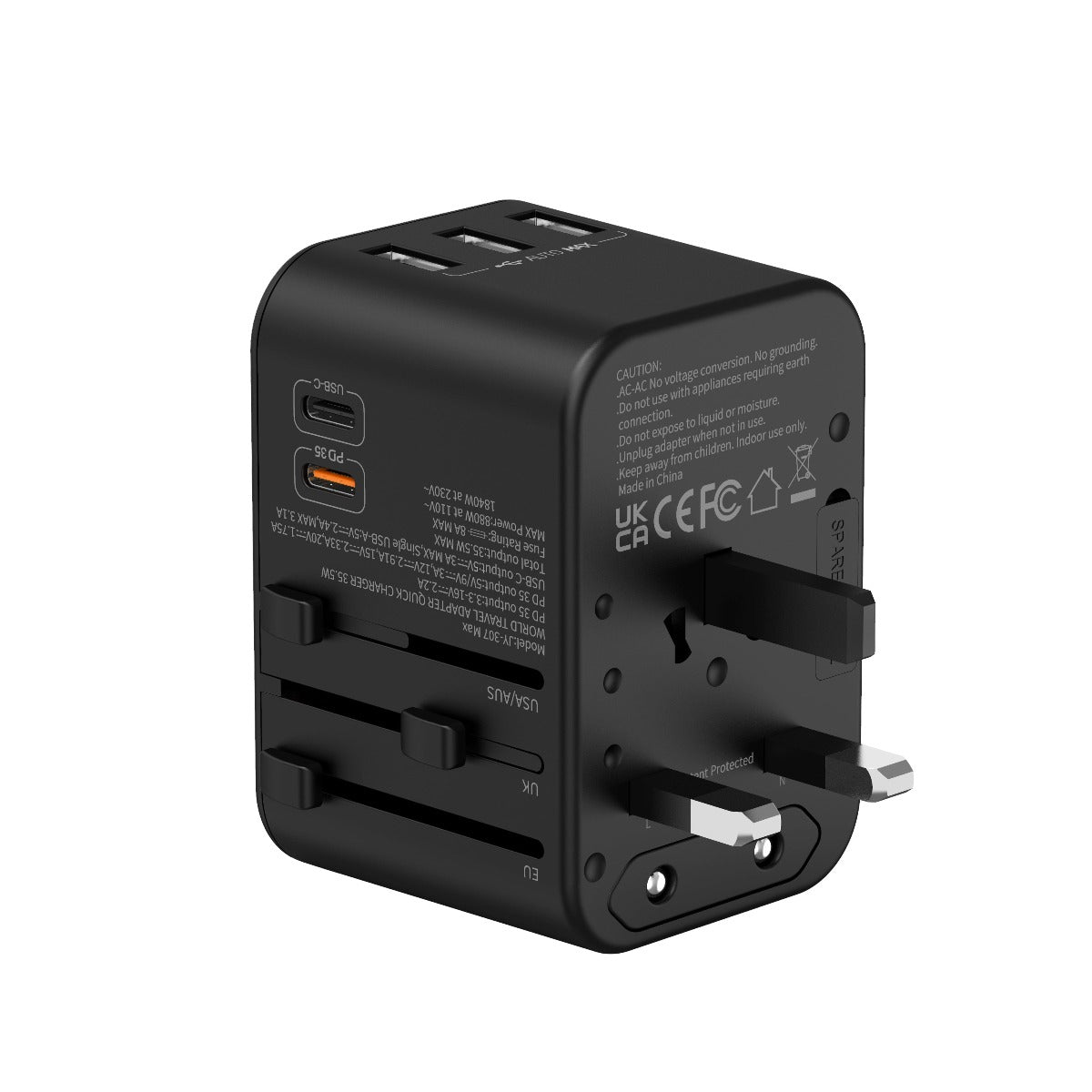 Universal 35.5W Travel Adapter with Quick Charging