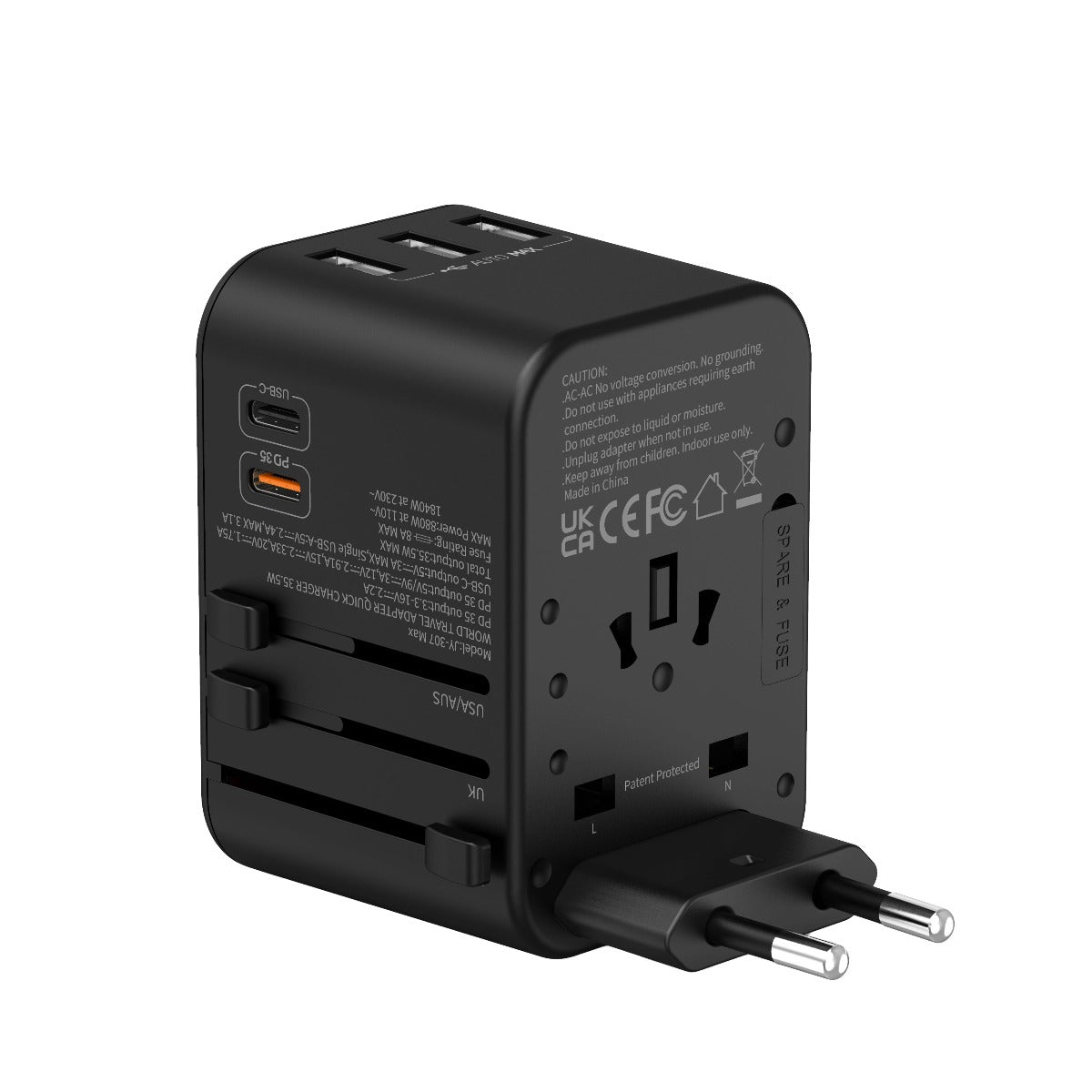 Universal 35.5W Travel Adapter with Quick Charging