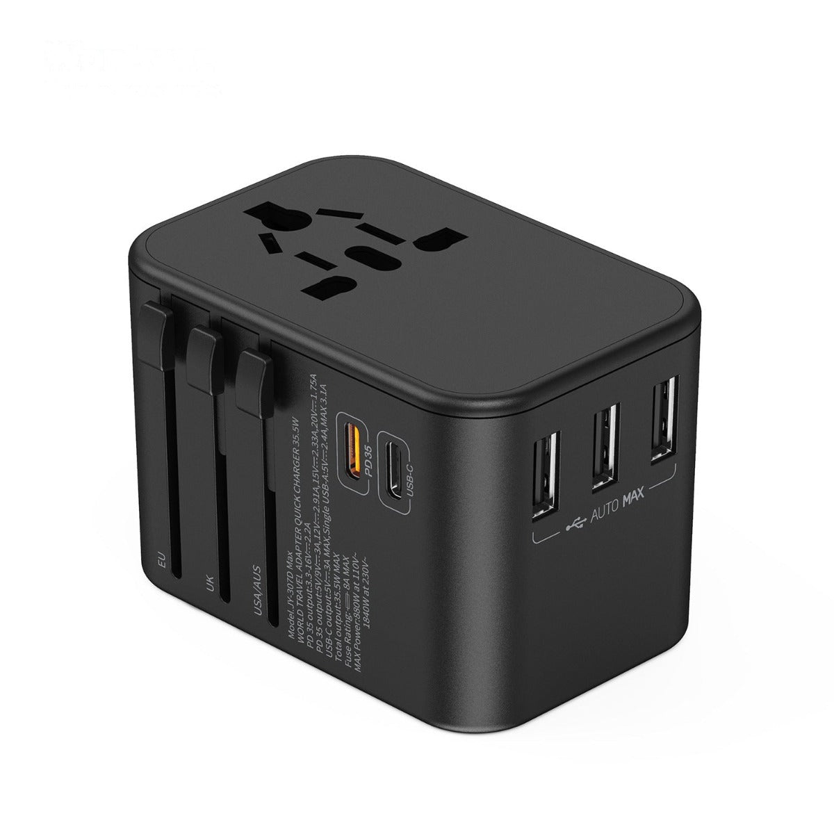 Universal 35.5W Travel Adapter with Quick Charging