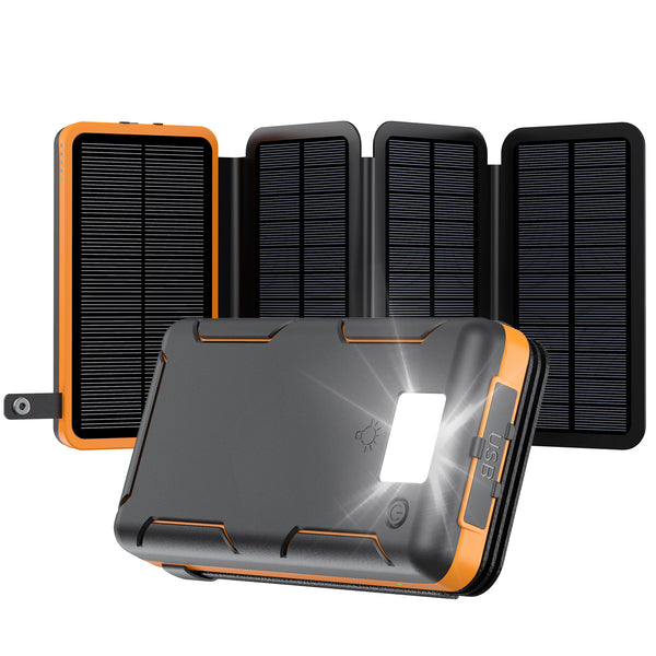 20000mAh solar power bank, ideal for outdoor charging needs
