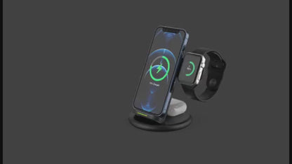 3-in-1 Wireless Charging Stand Bundle with Fast Charging Technology and International Adapters